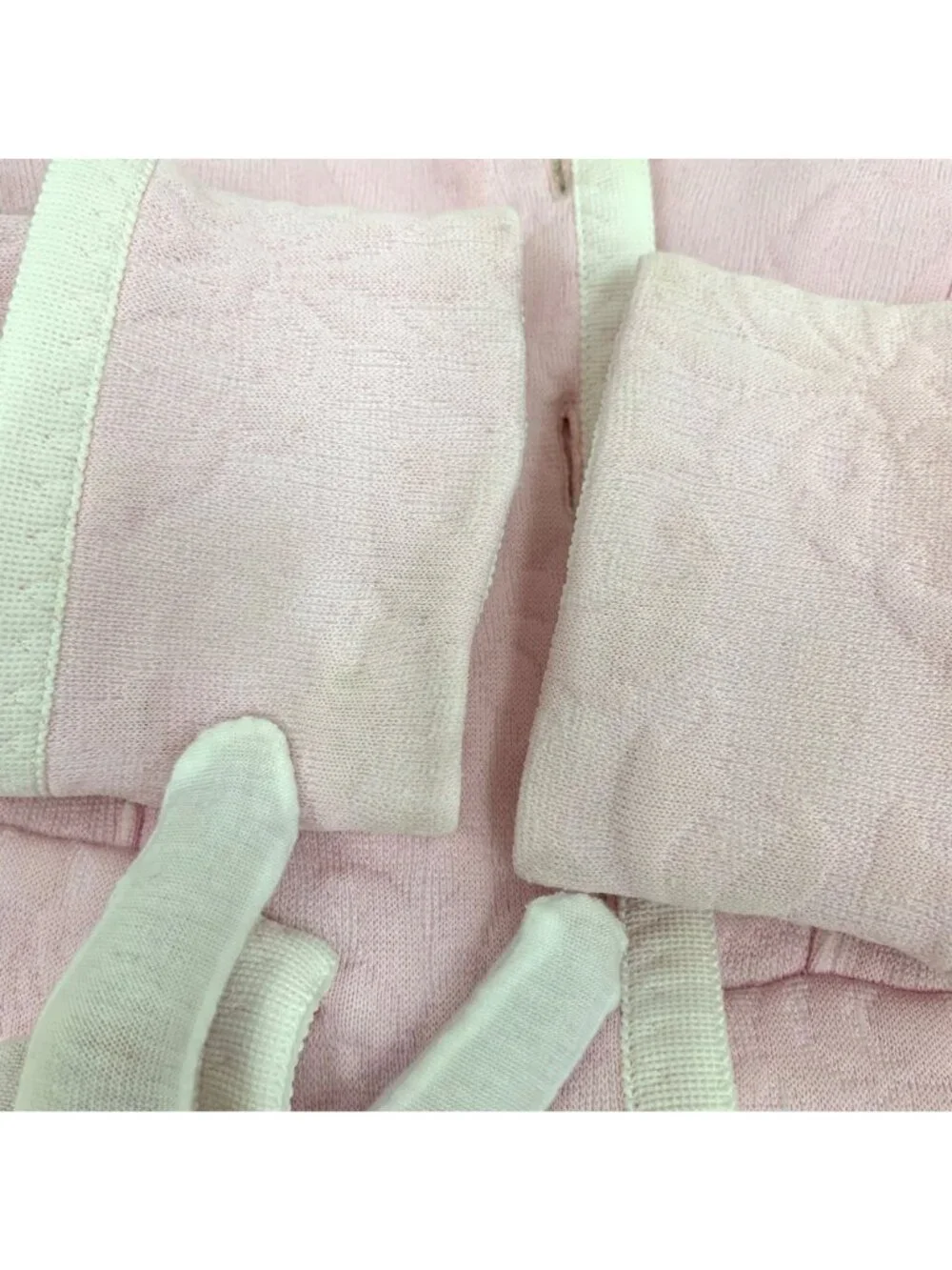 Chanel Pink Floral Embossed Crew Neck Jacket